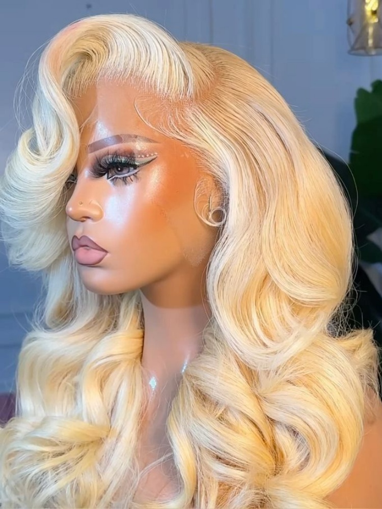 613 Blonde Body Wave Lace Front Wig - วิกผมแท้สีน้ำผึ้งบลอนด์ 613 แบบลอนคลื่น วิกผมหน้าผากลูกไม้ HD 13x6