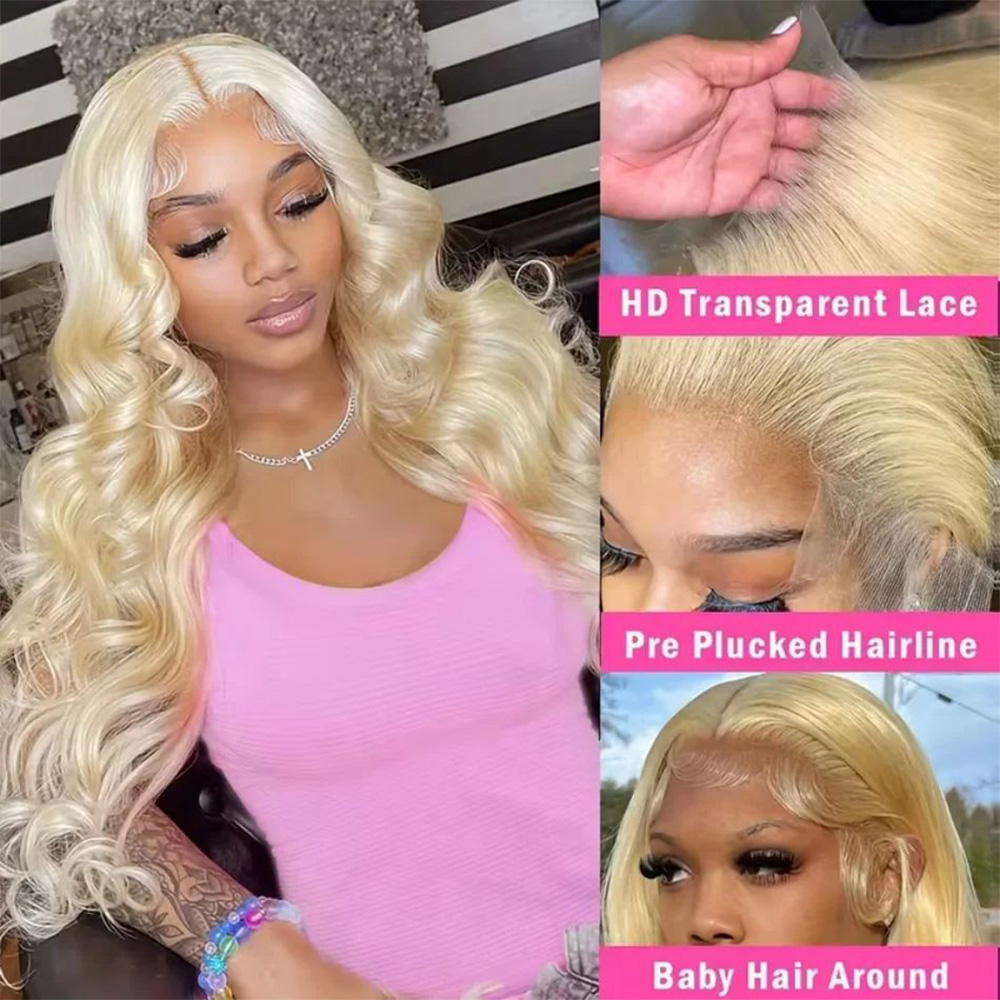 613 Blonde Body Wave Lace Front Wig - 613 วิกผมลูกไม้โปร่งใส 13x6 HD ผมมนุษย์ลอนบอดี้เวฟ บราซิลเลียน