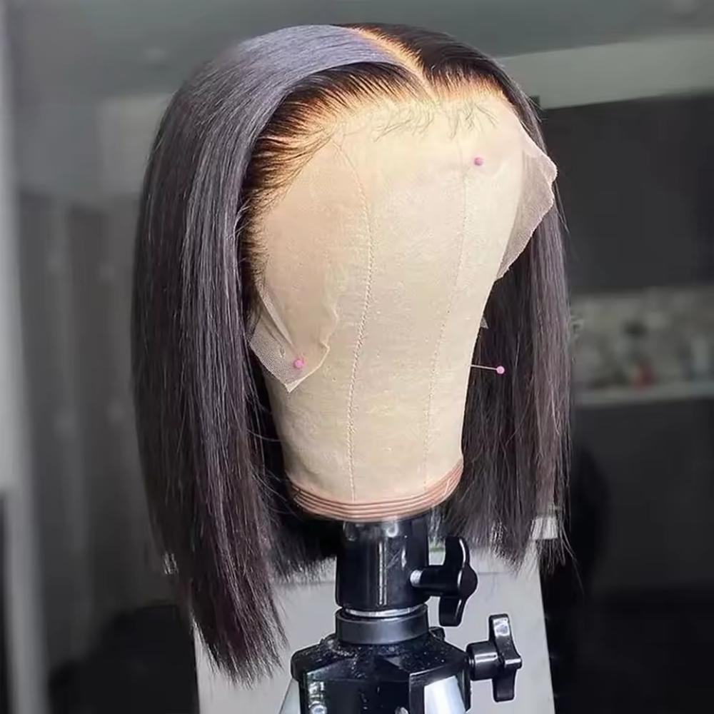 Glueless Wear And Go Human Hair Wig - วิกผมบ๊อบสั้นตรง ความหนาแน่น 200% ขนาด 8-14 นิ้ว