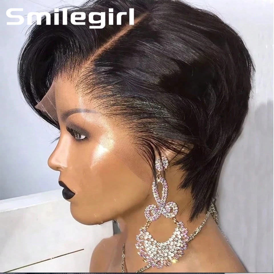 Short Pixie Cut Wig Human Hair Cheap - วิกผมสั้นราคาถูกแบบขายส่ง วิกผมทรงพิกซี่คัท วิกผมแท้แบบไม่ต้องใช้กาว พร้อมใช้งาน ผมตรง โปร่งใส