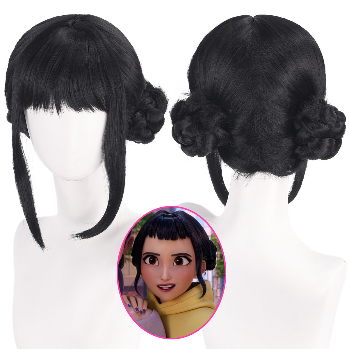 Synthetic Braided Wigs For Black Women - วิกผมคอสเพลย์โซอี้ 33 ซม. ผมสีดำแบบมัด สำหรับงานปาร์ตี้ฮาโลวีน ชุดแสดง