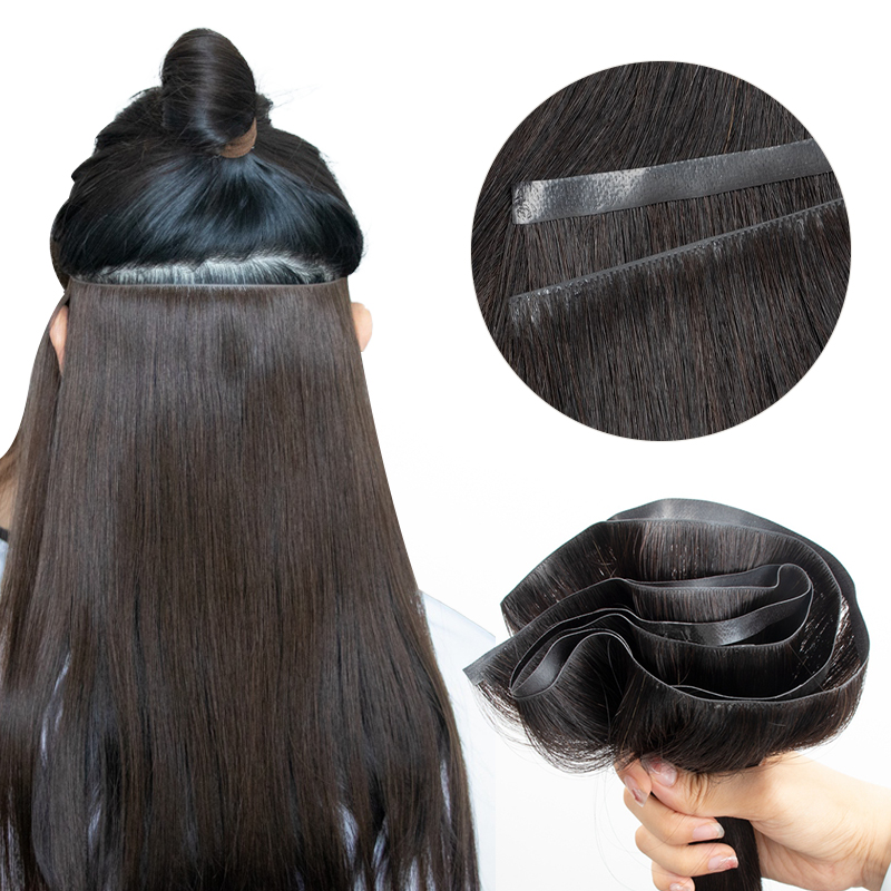 Invisible Tape In Extensions Real Hair - ยาวที่มองไม่เห็นเทป PU Weft Human Hair Bundles