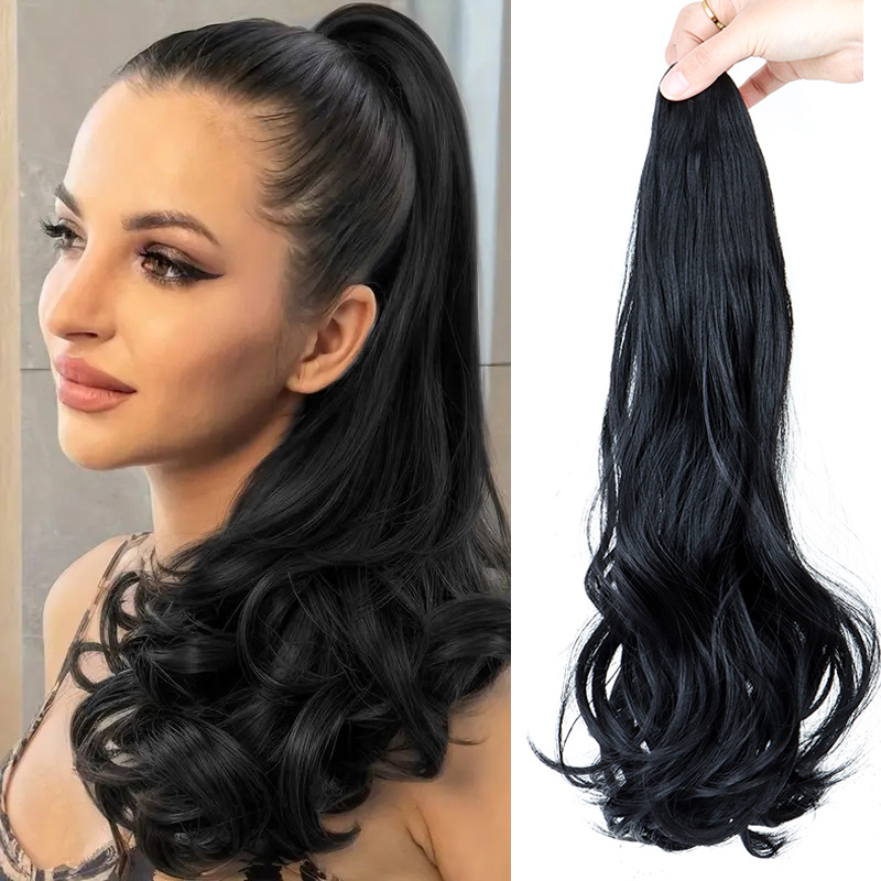 Synthetic Braided Wigs For Black Women - อุปกรณ์ต่อผมหางม้าแบบยาวหยิกสังเคราะห์ พร้อมกิ๊บหนีบผม สีดำ สีน้ำตาล วิกผมหางม้าสำหรับผู้หญิง