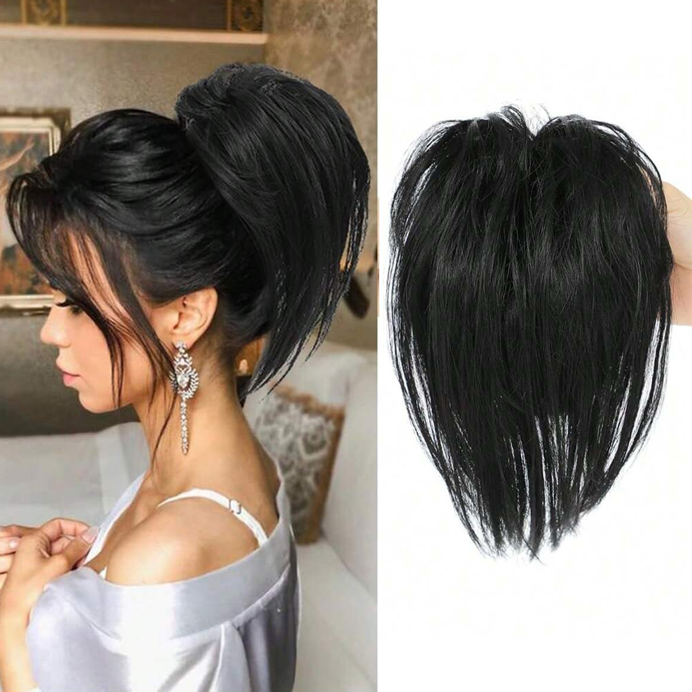 Claw Clip Messy Bun Hair Piece - ผมปลอมแบบหนีบ ทรงหางม้าตรง ยุ่งๆ แบบธรรมชาติ สำหรับผู้หญิง