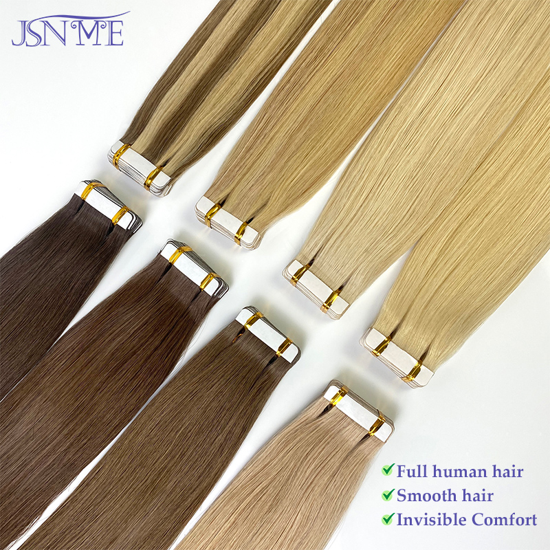 Invisible Tape In Extensions Real Hair - JSNME เทปต่อผม 100% ผมมนุษย์แท้ ตรง เทปติดผมแบบมองไม่เห็น