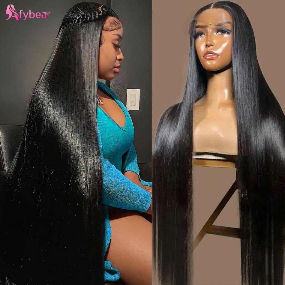 Human Hair Wigs - วิกผมตรงจากผมแท้ 40 นิ้ว ความหนาแน่น 220 วิกผมลูกไม้