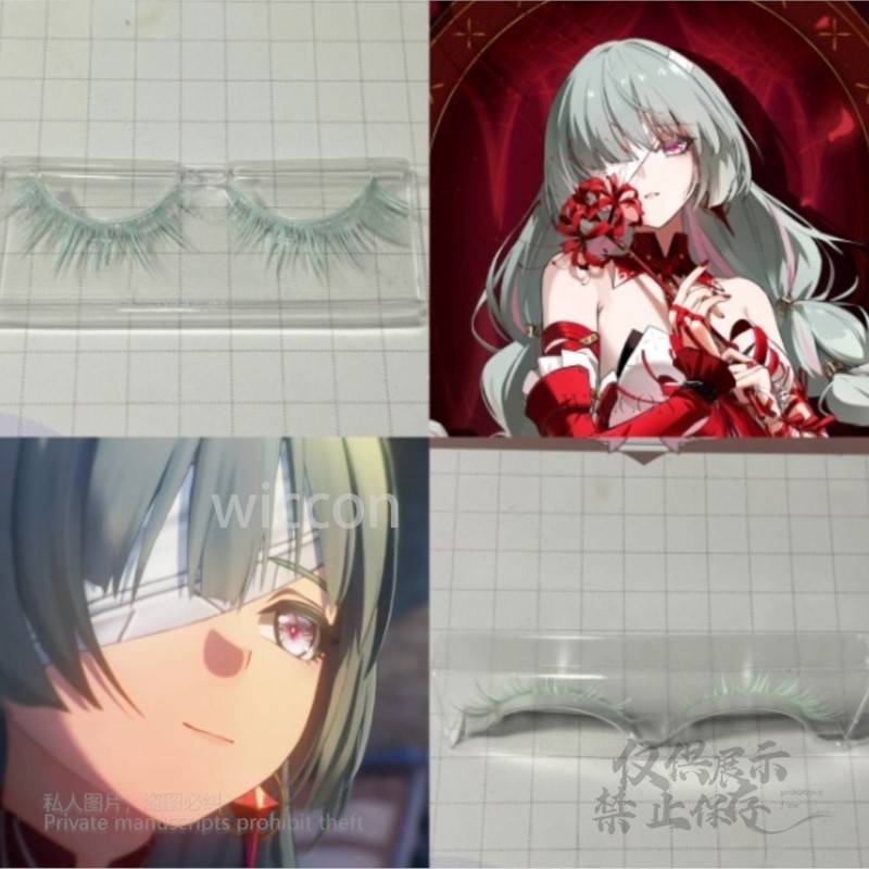 Synthetic Wigs - อะนิเมะฟรอลอวาคอสเพลย์วิกผมสีเขียวสีชมพูผสมวิกผมเครื่องแต่งกายต่างหูขนตาสังเคราะห์ทนความร้อนฟรอลอวาปาร์ตี้ฮาโลวีน