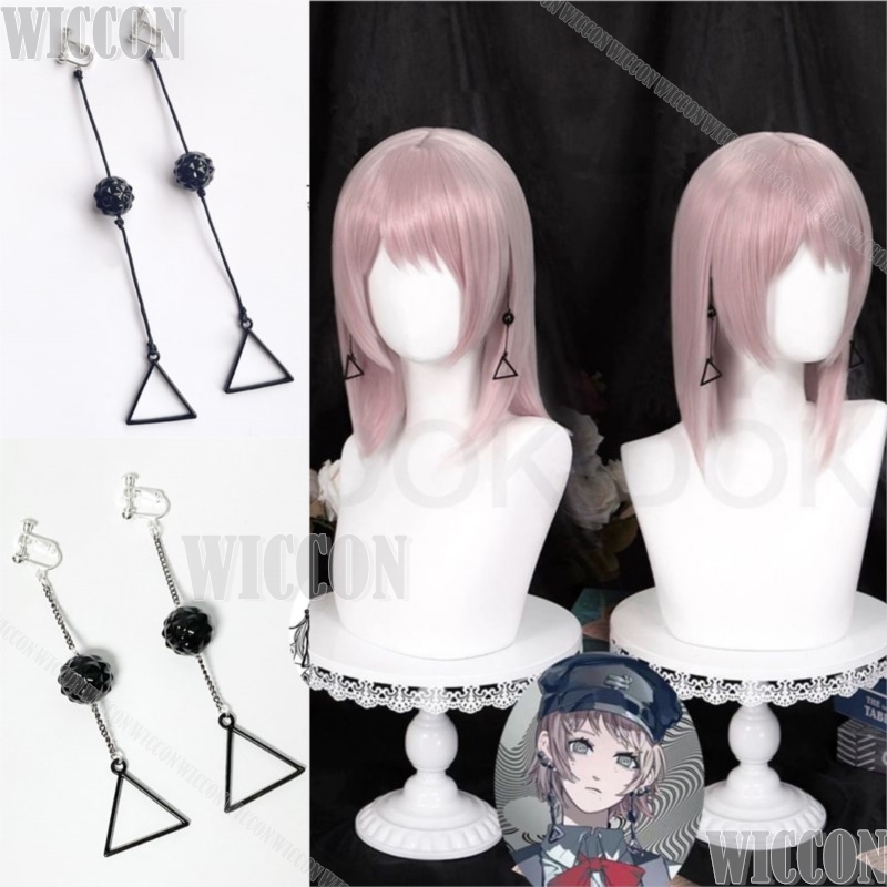 Hair Clips - ชุดคอสเพลย์อนิเมะ Fami Kiga Famine Devil พร้อมวิกผมสั้นสีม่วงอ่อน