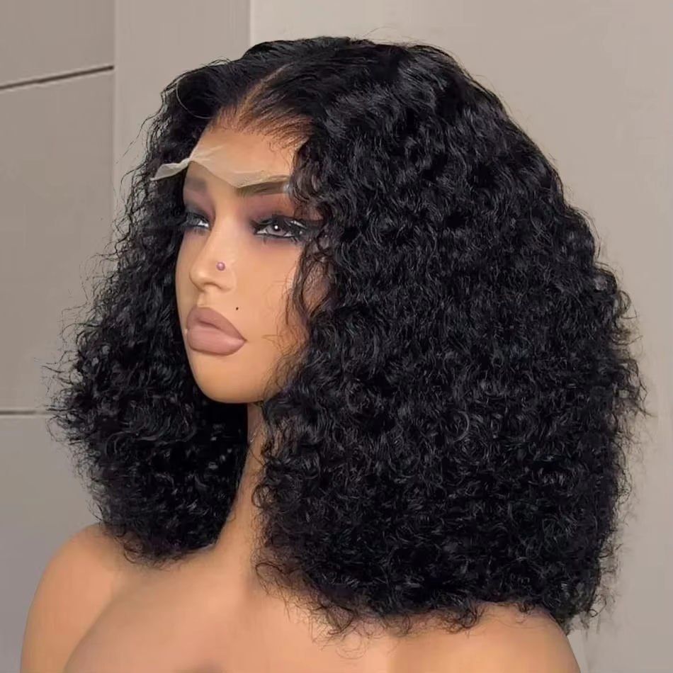 Glueless Wear And Go Human Hair Wig - วิกผมมนุษย์ลอนหยิกขนาด 8-16 นิ้ว วิกผมลูกไม้ด้านหน้า 13x4 HD