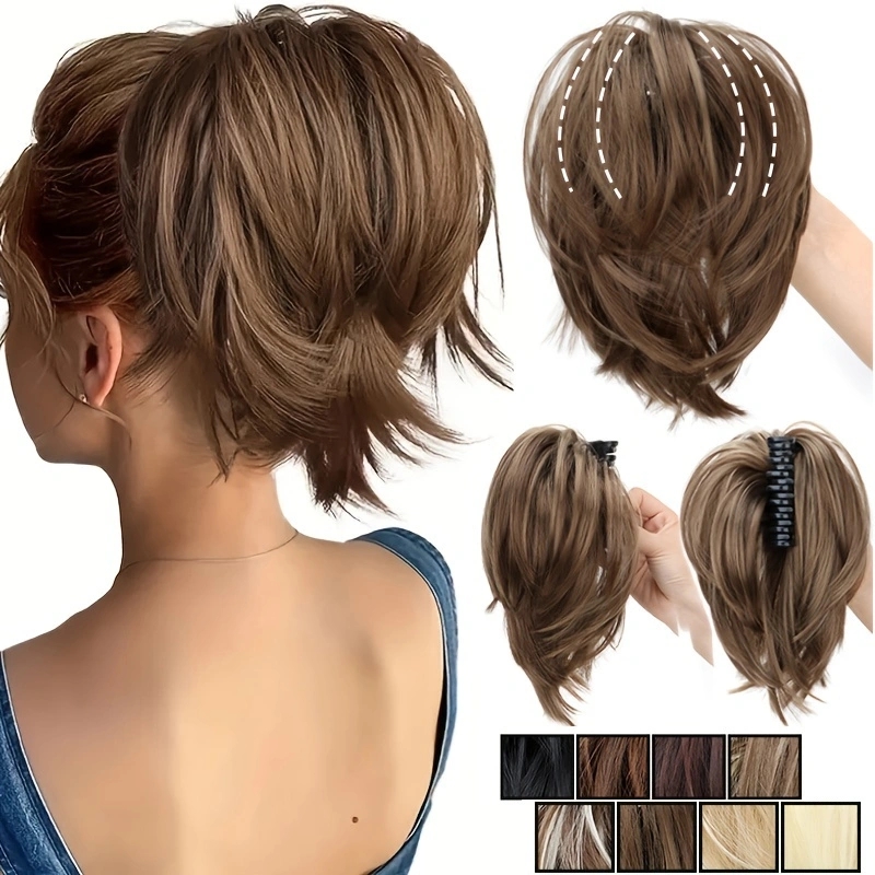 Claw Clip Messy Bun Hair Piece - WIGSIN สังเคราะห์ Messy Bun ผม Scrunchies