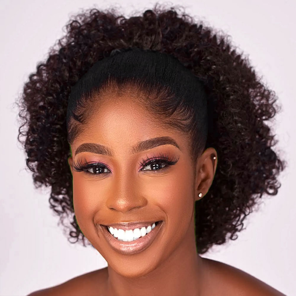 Drawstring Afro Curly Puff Ponytail - ผมปลอมทรง Afro Puff แบบหยิกหยักศก พร้อมเชือกผูกสำหรับผู้หญิงผิวดำ ผมสั้นสังเคราะห์ทรง