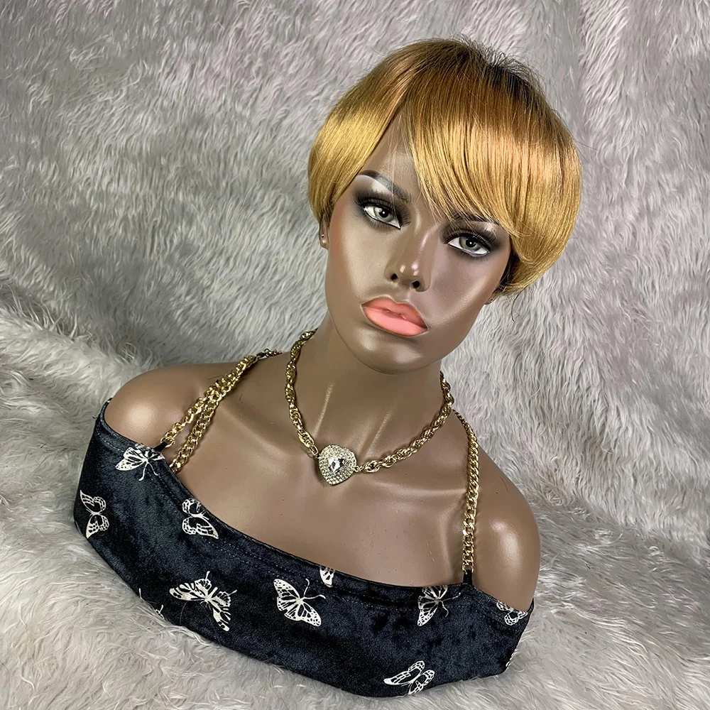 Short Pixie Cut Wig Human Hair Cheap - 8 นิ้วสั้น Remy ผมวิกผมบราซิลตรง Pixie ตัดวิกผมกับ