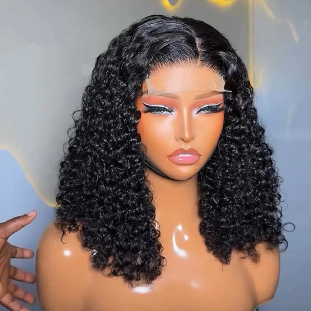 Glueless Wear And Go Human Hair Wig - วิกผมมนุษย์ทรงบ๊อบสั้นลอนคลื่น ความยาว 8-14 นิ้ว ความหนาแน่น 200