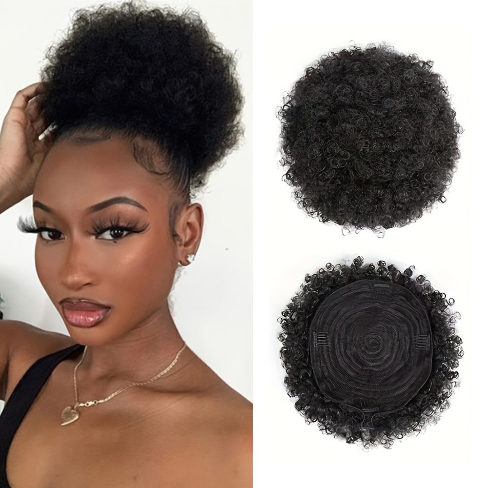 Drawstring Afro Curly Puff Ponytail - ผมหางม้าแบบ Afro Kinky Puffs ทำจากผมแท้ 100%