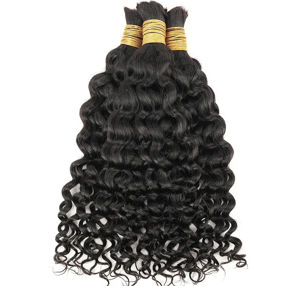 ผมมนุษย์แบบ Water Wave สำหรับถ - Water Wave Bulk Human Hair For Braiding บทวิจารณ์และราคา
