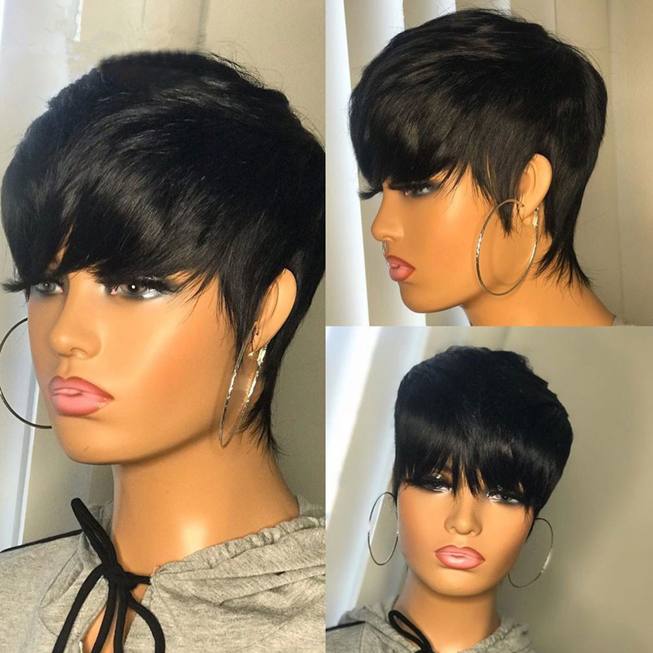 วิกผมสั้นทรงพิกซี่คัท ผมตรงแบบ - Short Pixie Cut Wig Human Hair Cheap บทวิจารณ์และราคา