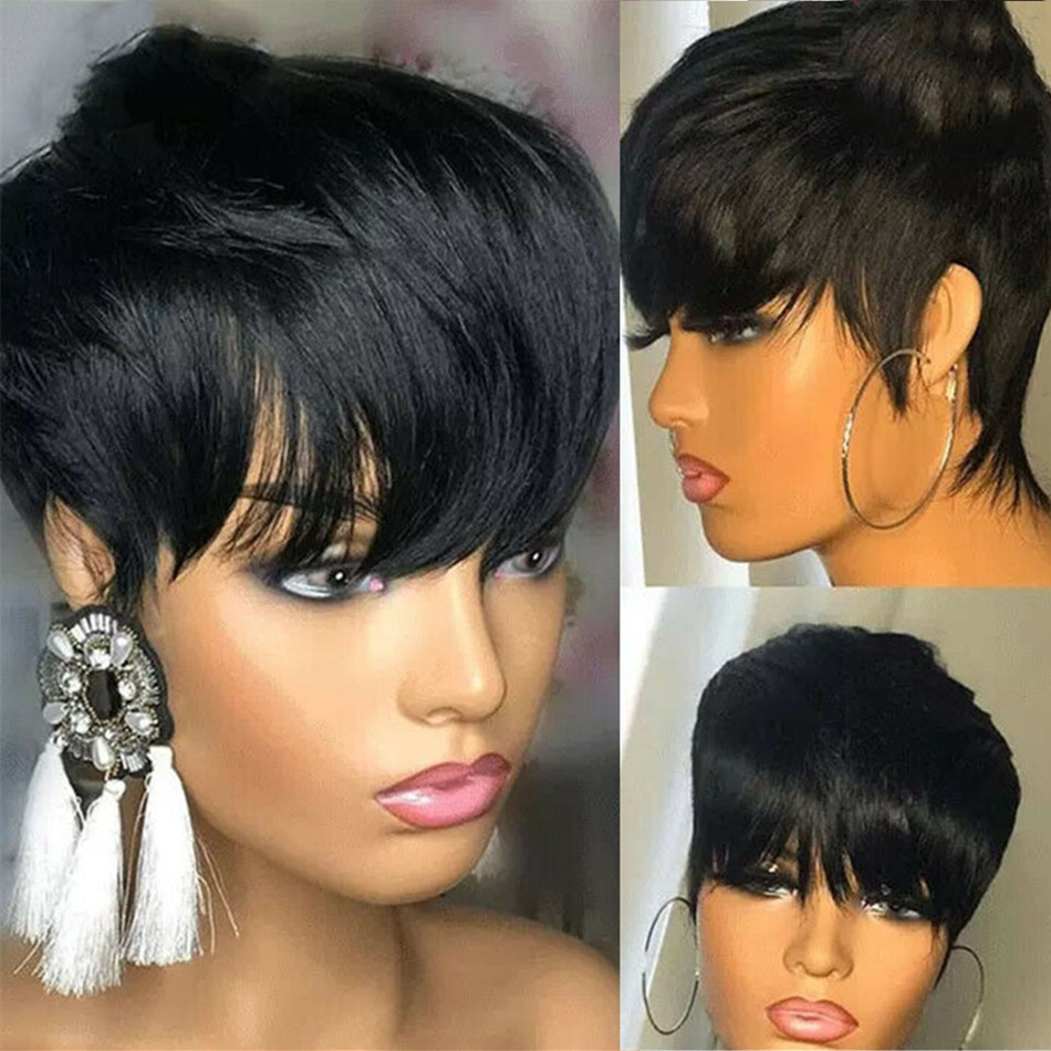 วิกผมสั้นทรงพิกซี่คัท ผมตรงแบบ - Short Pixie Cut Wig Human Hair Cheap บทวิจารณ์และราคา