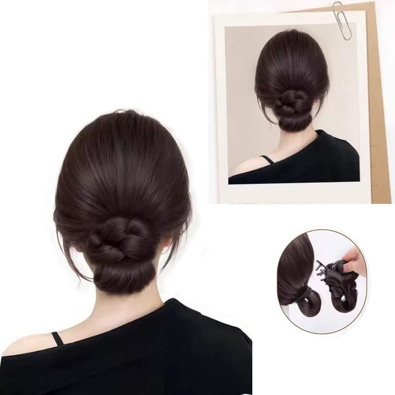 อุปกรณ์เสริมผมสังเคราะห์ ทรงผม - Claw Clip Messy Bun Hair Piece บทวิจารณ์และราคา