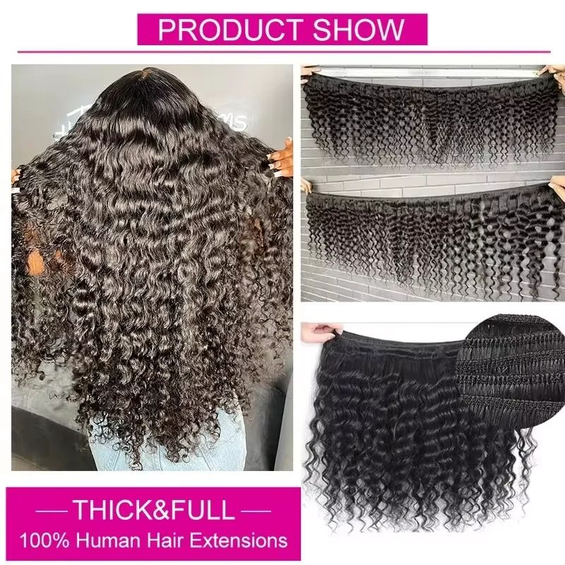 ผมมนุษย์แบบ Deep Wave พร้อมเชื - Deep Wave 3 Bundles With Closure บทวิจารณ์และราคา