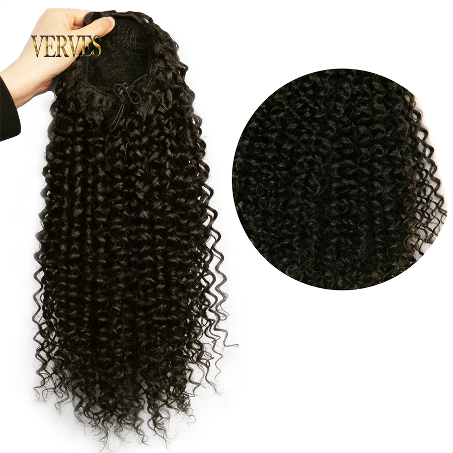 VERVES Synthetic Drawstring พั - Drawstring Afro Curly Puff Ponytail บทวิจารณ์และราคา