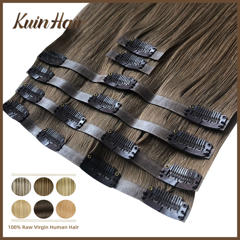 ตรงที่มองไม่เห็น PU คลิปเต็มหั - Seamless Clip In Hair Extensions Human Hair บทวิจารณ์และราคา