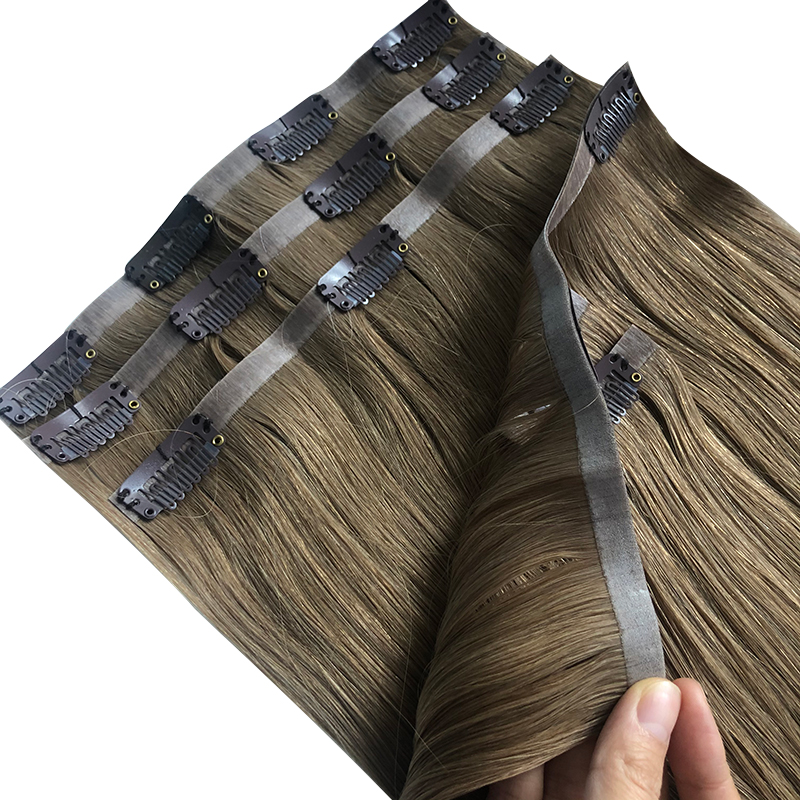 ตรงที่มองไม่เห็น PU คลิปเต็มหั - Seamless Clip In Hair Extensions Human Hair บทวิจารณ์และราคา
