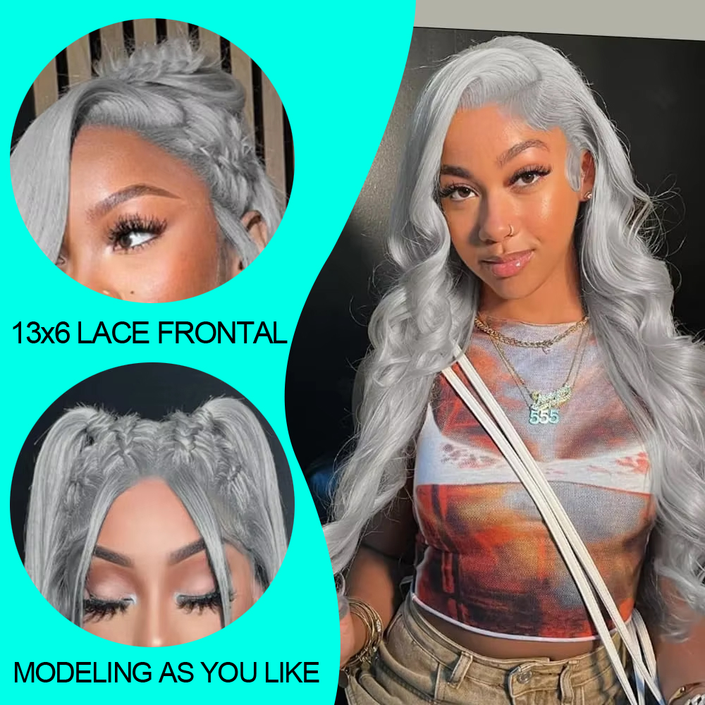 คอสเพลย์ Body Wave สีเทาเงิน 1 - 613 Blonde Body Wave Lace Front Wig บทวิจารณ์และราคา