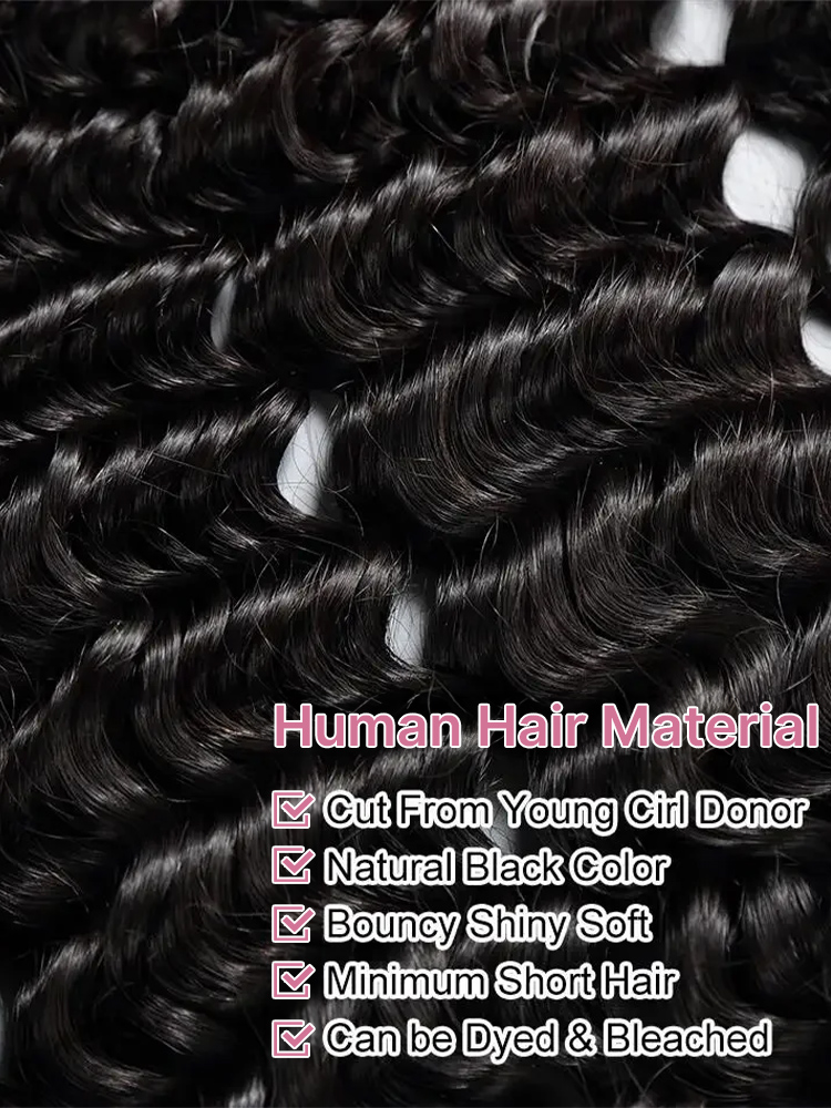 วิกผมมนุษย์ลอนลึกความหนาแน่น 2 - Water Wave Bulk Human Hair For Braiding บทวิจารณ์และราคา