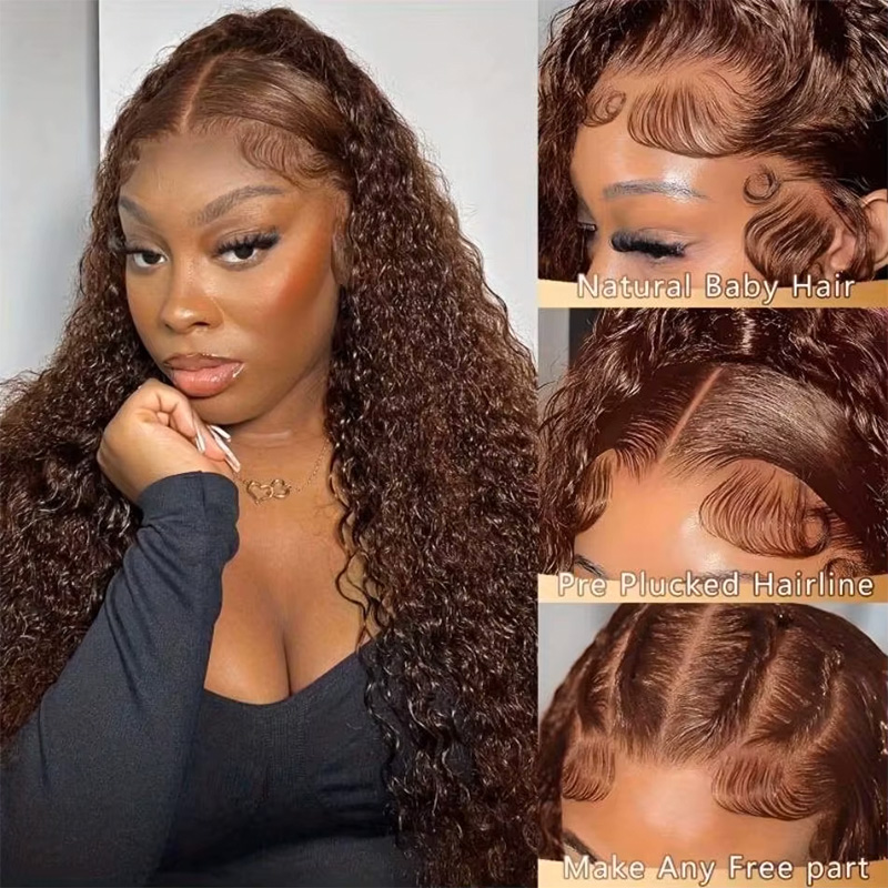 วิกผมหน้าผากลูกไม้แบบใสสีน้ำตา - Human Hair Wigs บทวิจารณ์และราคา