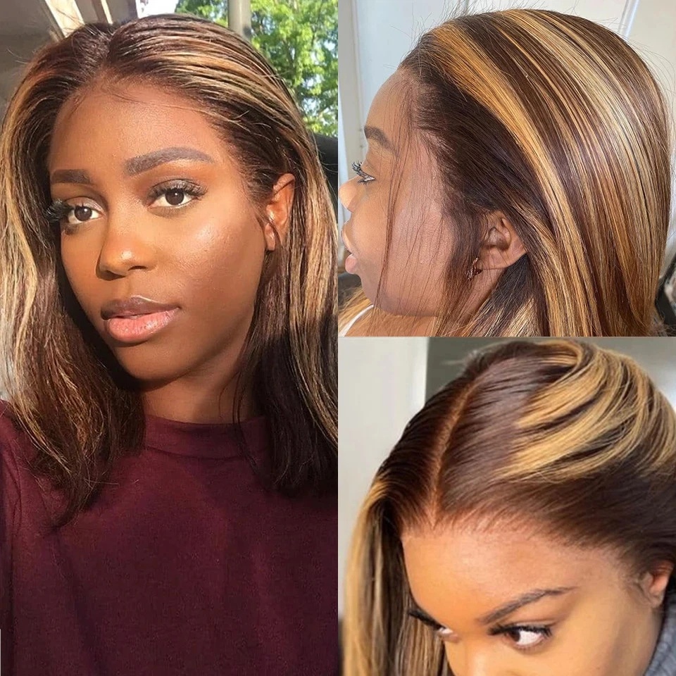 วิกผมบ๊อบตรง P4/27 แบบ 13x4  ว - Pre Parted 13X4 Lace Front Bob Wig บทวิจารณ์และราคา
