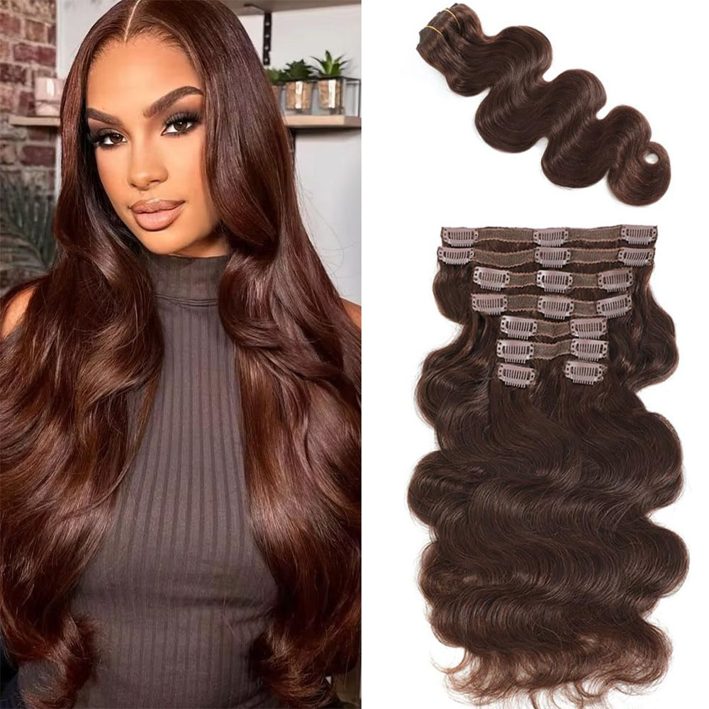 # คลิปต่อผมแท้สีน้ำตาลช็อกโกแล - Seamless Clip In Hair Extensions Human Hair บทวิจารณ์และราคา