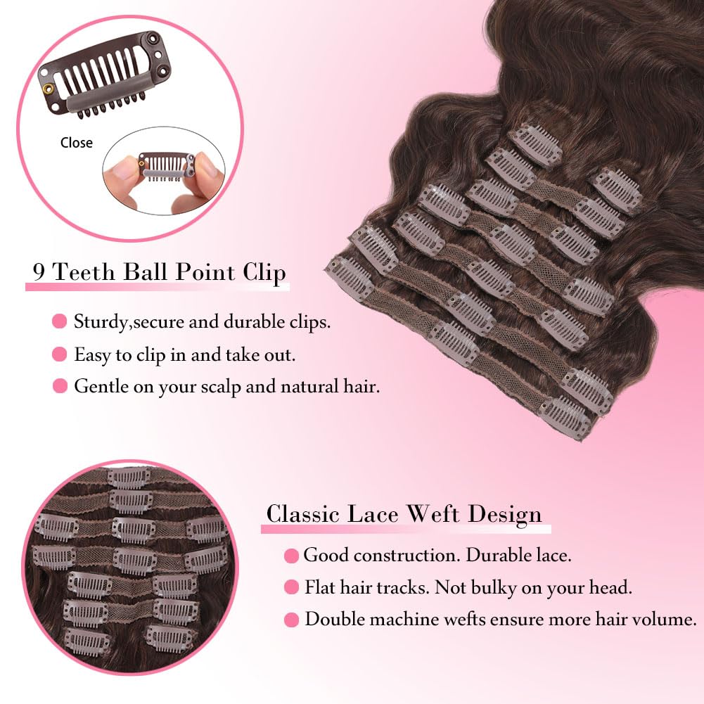 # คลิปต่อผมแท้สีน้ำตาลช็อกโกแล - Seamless Clip In Hair Extensions Human Hair บทวิจารณ์และราคา