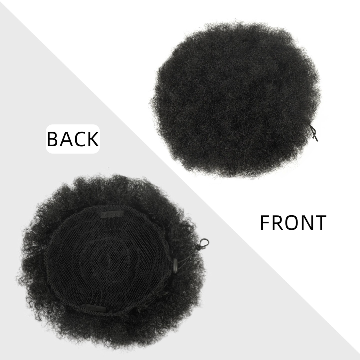 ผมปลอมแบบ Afro Puff ทรงหางม้าแ - Drawstring Afro Curly Puff Ponytail บทวิจารณ์และราคา