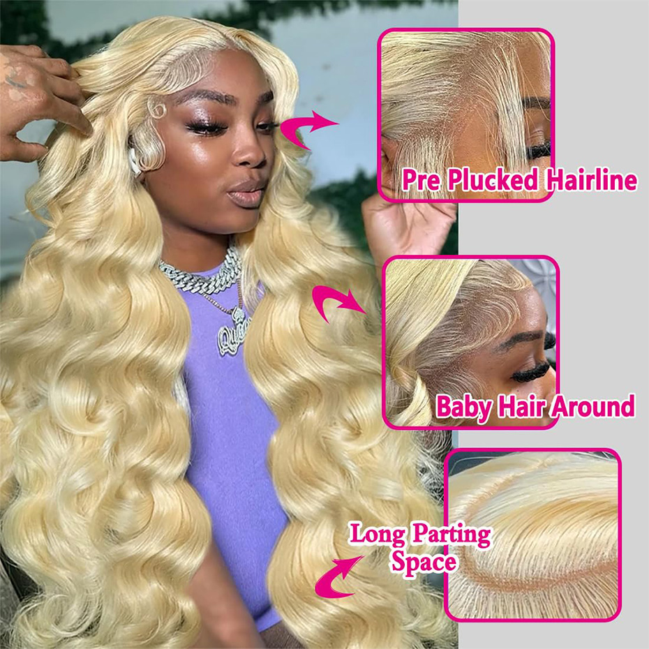 วิกผมหน้าผากลูกไม้แบบ HD 13x6  - 613 Blonde Body Wave Lace Front Wig บทวิจารณ์และราคา