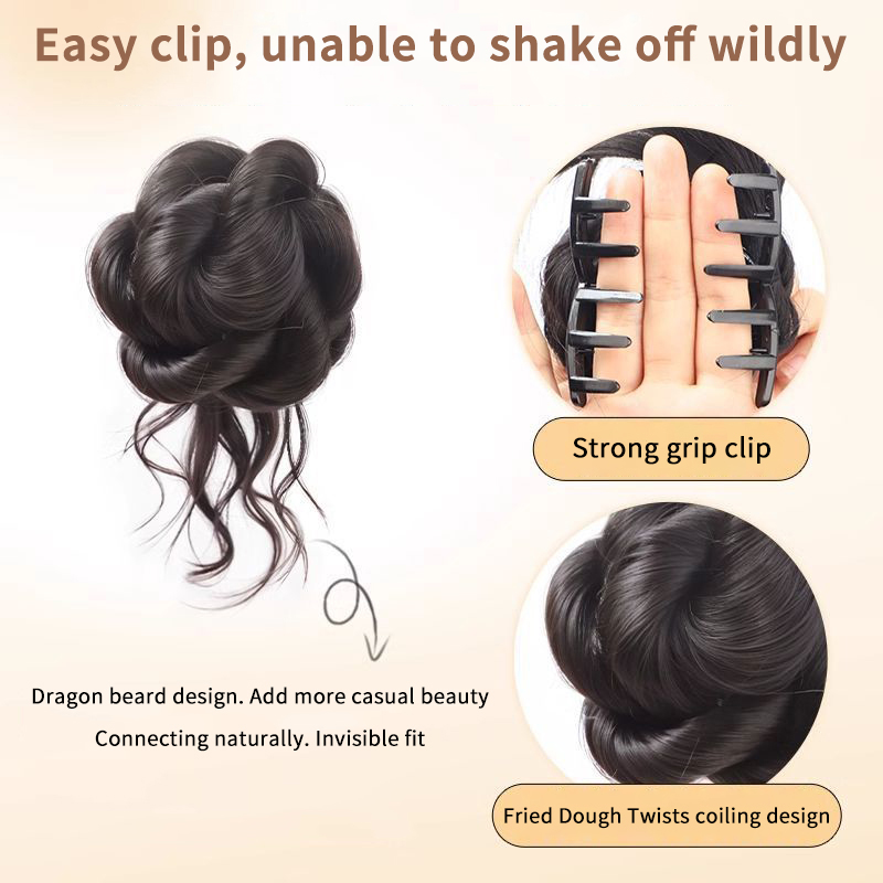 ใหม่! ชิ้นผมสังเคราะห์ทรงบันยุ - Claw Clip Messy Bun Hair Piece บทวิจารณ์และราคา