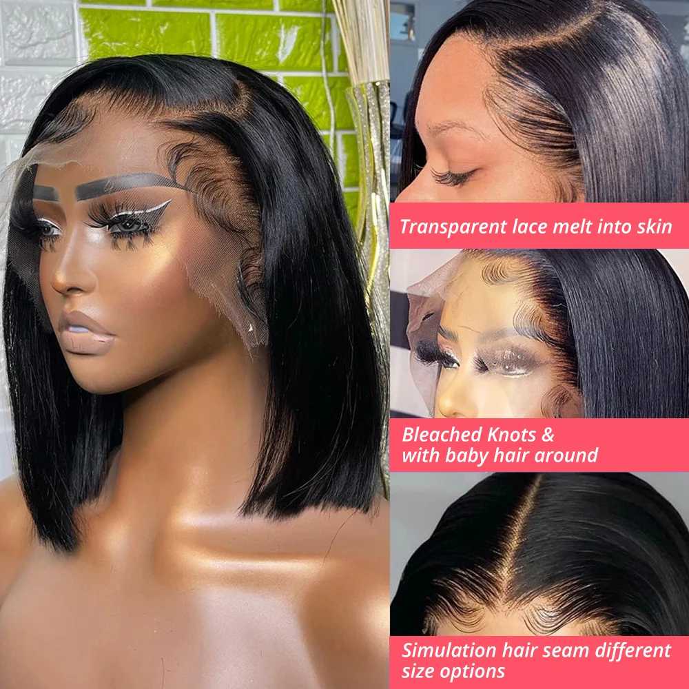 วิกผมบ๊อบสั้นตรง ความหนาแน่น 2 - Glueless Wear And Go Human Hair Wig บทวิจารณ์และราคา