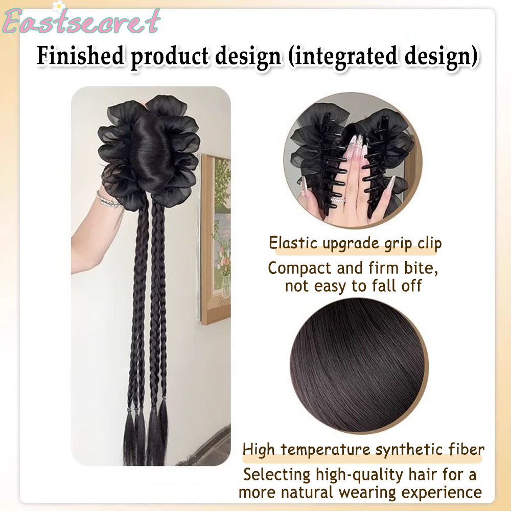 กิ๊บหนีบผมโบว์ดำแบบครึ่งผูก ขน - Claw Clip Messy Bun Hair Piece บทวิจารณ์และราคา
