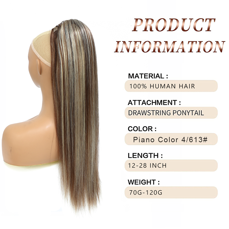 SOVO Drawstringหางม้าผมมนุษย์ต - Seamless Clip In Hair Extensions Human Hair บทวิจารณ์และราคา