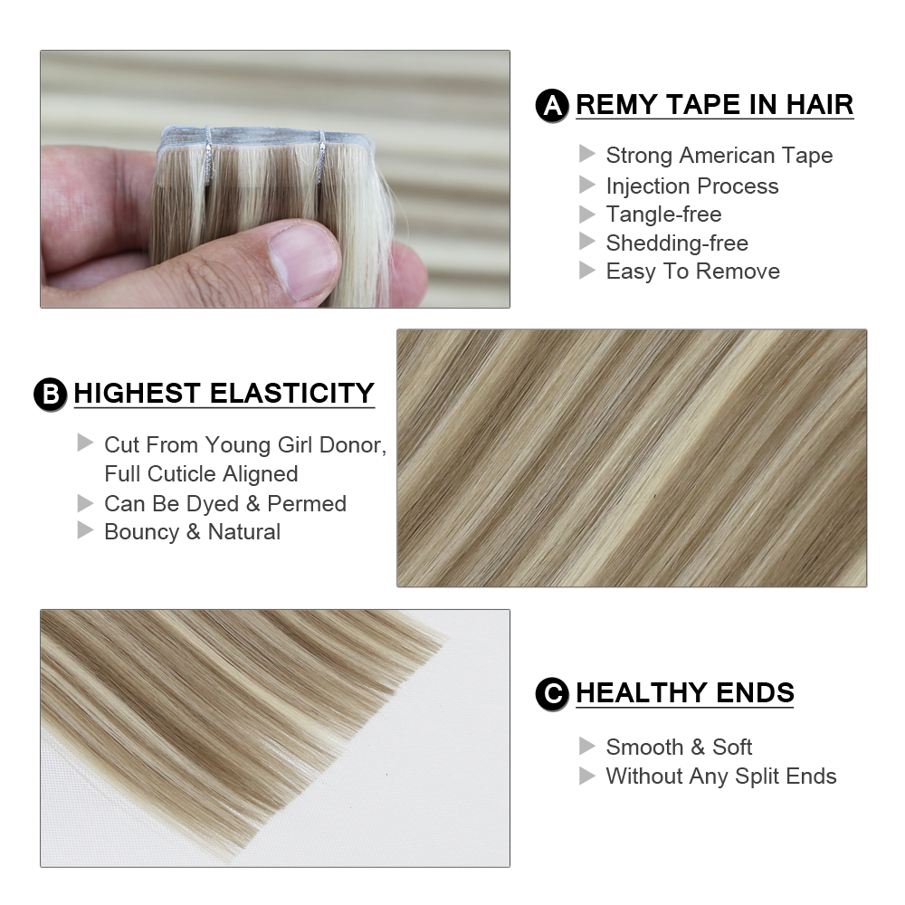 เทปต่อผมแบบใส มองไม่เห็นรอยต่อ - Invisible Tape In Extensions Real Hair บทวิจารณ์และราคา