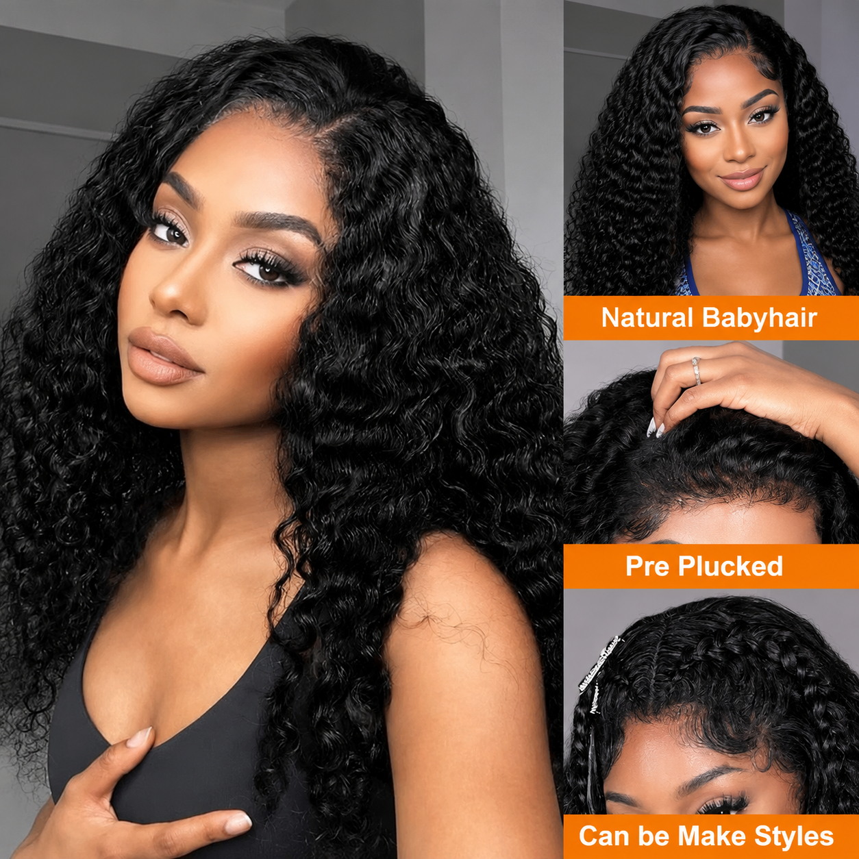 วิกผมลอนแบบ Ultra Fitted 250%  - Hd Lace Frontal Wig Human Hair Pre Plucked บทวิจารณ์และราคา