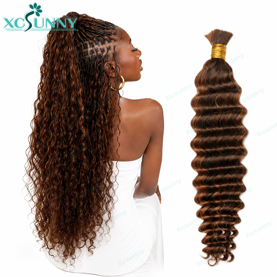 สี # ผมต่อแบบโบโฮเบรด 4/30 เส้ - Water Wave Bulk Human Hair For Braiding บทวิจารณ์และราคา