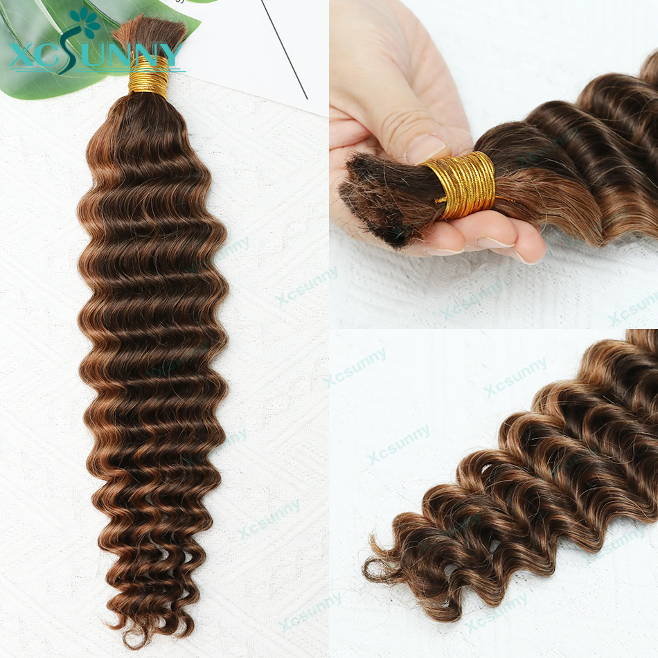 สี # ผมต่อแบบโบโฮเบรด 4/30 เส้ - Water Wave Bulk Human Hair For Braiding บทวิจารณ์และราคา