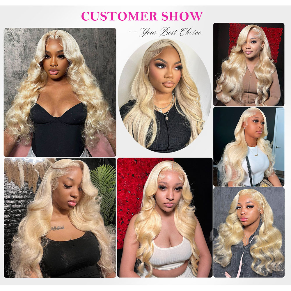 วิกผมมนุษย์สีบลอนด์ 613 ขนาด 1 - 613 Blonde Body Wave Lace Front Wig บทวิจารณ์และราคา