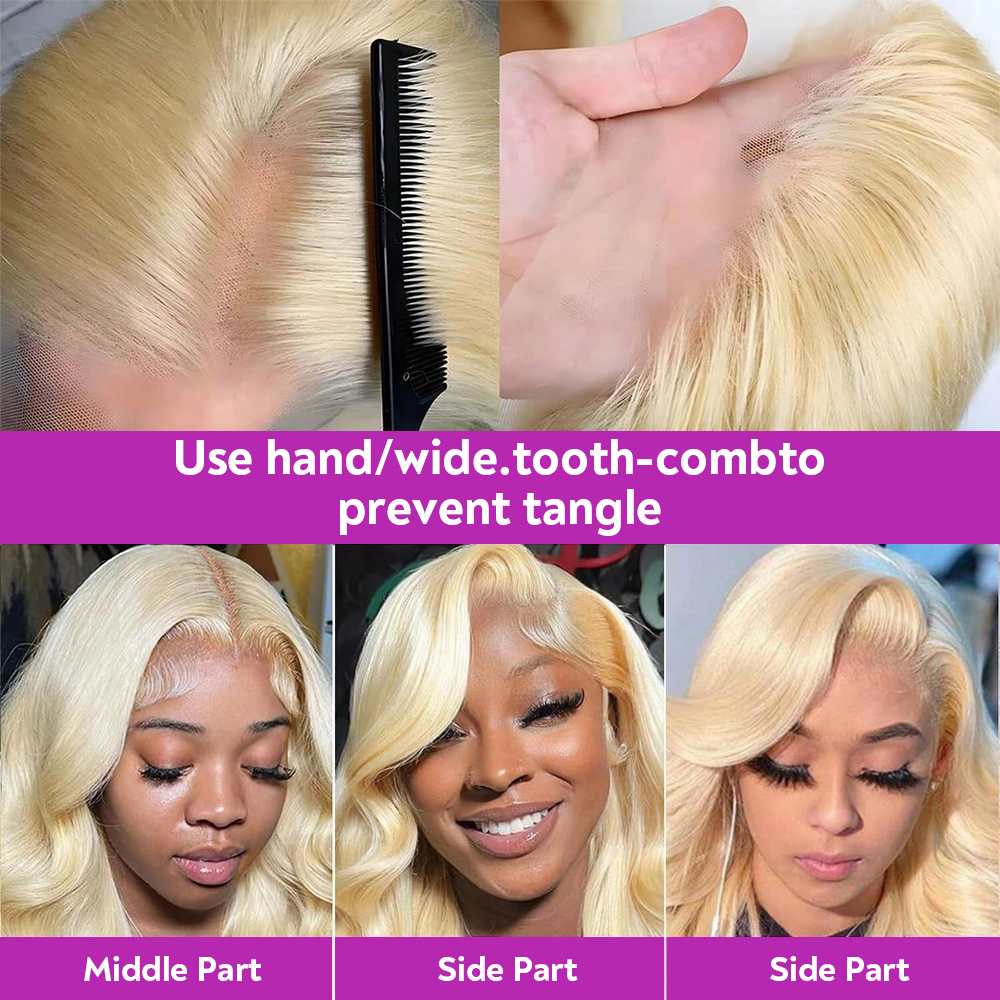 วิกผมลูกไม้ HD แบบ 13x4 13x6 ส - 613 Blonde Body Wave Lace Front Wig บทวิจารณ์และราคา