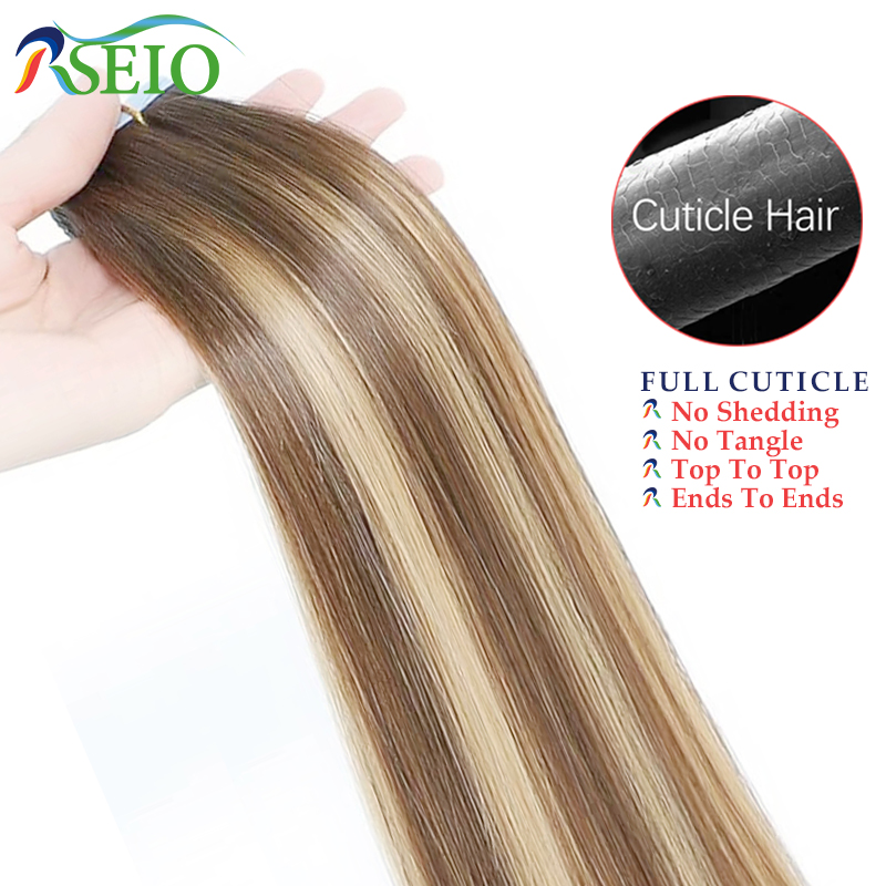 เทปตรง rseio ในผมต่อมนุษย์ต่อผ - Invisible Tape In Extensions Real Hair บทวิจารณ์และราคา