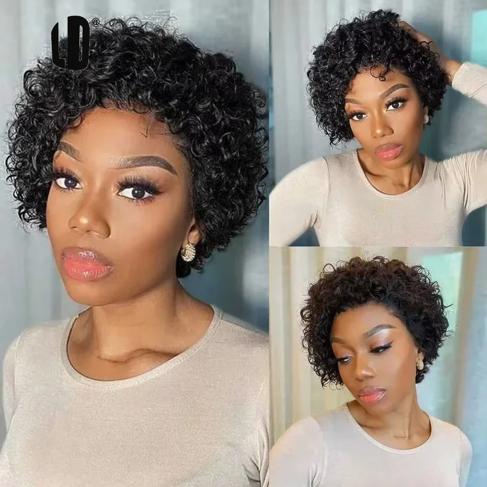 วิกผมทรงพิกซี่คัท สี 99J วิกผม - Short Pixie Cut Wig Human Hair Cheap บทวิจารณ์และราคา