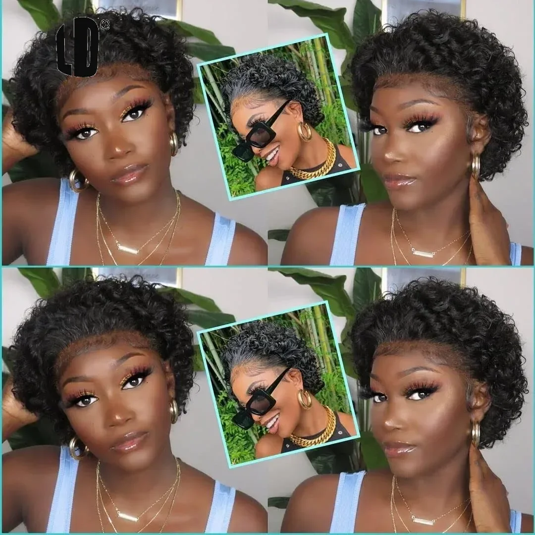 วิกผมทรงพิกซี่คัท สี 99J วิกผม - Short Pixie Cut Wig Human Hair Cheap บทวิจารณ์และราคา