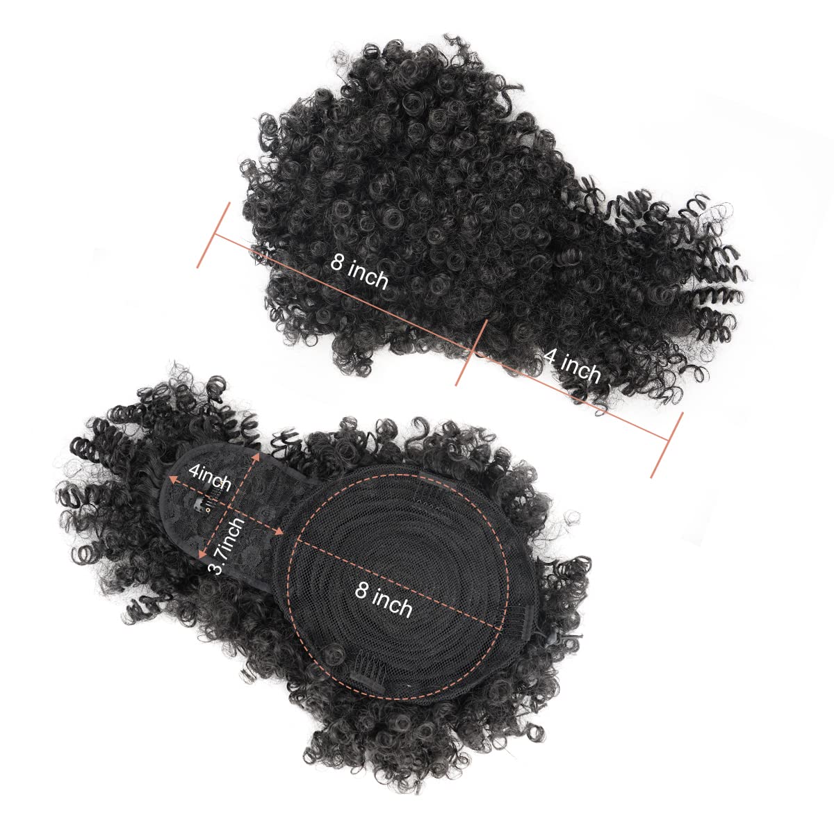 ผมปลอมแบบผูกเชือกหางม้ากับผมม้ - Drawstring Afro Curly Puff Ponytail บทวิจารณ์และราคา