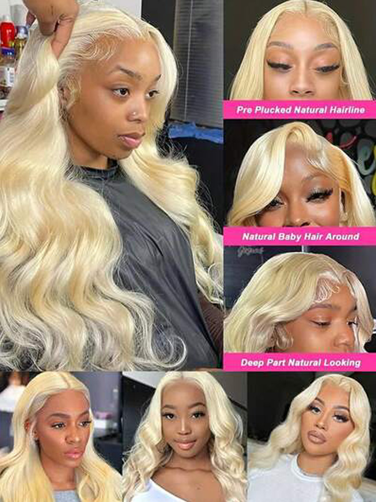 วิกผมมนุษย์สีฮันนี่บลอนด์ 613  - 613 Blonde Body Wave Lace Front Wig บทวิจารณ์และราคา
