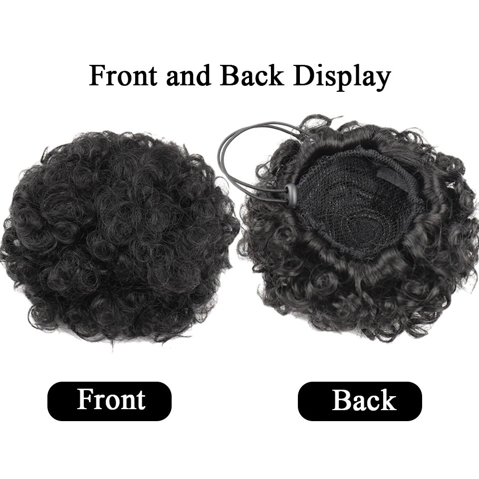 ผมหางม้าแบบ Afro Puff สำหรับผู - Drawstring Afro Curly Puff Ponytail บทวิจารณ์และราคา